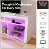LED Tall Entertainment Center for PS4,55" Media TV Stand Console with Wkmafmyuzy