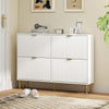 Slim Shoe Storage Cabinet with 4 Flip Drawers for Hallway, White