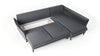 Corner Sofa Bed Storage Container Sleep Function Springs Grey Yellow OPTIMUS