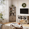 Corner Cabinet with Glass Door,170cm Tall Storage Organiser for Living Room