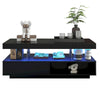 High Gloss RGB LED Coffee Table With Storage Drawer Wooden Living Room Furniture