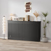 Radiator Cover Vertical Slat Modern Stylish MDF Wood White Black Cabinet Shelf