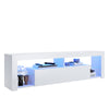 White TV Stand TV Cabinet High Gloss Doors with RGB LED Lights Cupboards 180cm
