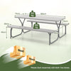 Picnic Table Bench Set 8 Person Outdoor Camping Table & 2 Benches