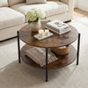 2-Tier Industrial Accent Table with Open Storage Shelf
