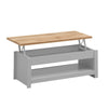 Grey Coffee Modern Table Storage Lift Top Up Drawer Shelf Living Room Furniture