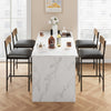 Bar Stool Set of 4 Upholstered Chair w/ Back Footrest for Island Dining kitchen