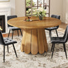 Extendable Round Dining Table Set Kitchen Oval Table for 4 People with 4 Chairs