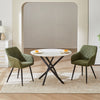 2pcs Dining Chairs Set Faux Leather/Velvet Padded Metal Legs Restaurant Armchair