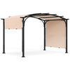 305 x 242 cm Retractable Pergola Large Garden Pergola with Sun Shade Beige