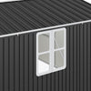 12 x 10FT Galvanised Garden Tool Storage Shed with Lockable Door, Double Windows