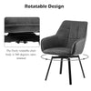 2x Grey Swivel Dining Chairs Faux Leather Padded Seat Dining Room Chair Modern
