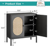 83cm 2 Door Rattan Buffet Cabinet Sideboard Storage Cupboard w/ Adjustable Shelf