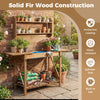 Wooden Garden Workstation with Bottom Storage Shelf