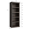 5 Tier Farmhouse Bookcase,Wooden Open Bookshelf Display Storage,Gray/Brown/White