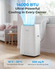 Leenon 14,000 BTU Portable Air Conditioner Remote Control White Mobile AC Unit