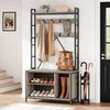 5in1 Coat Hall Tree Bench Coat Rack Shoe Storage Entryway Bench w/ Cubbies