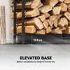 6.5FT Steel Firewood Log Rack, 300 kg Outdoor Fireplace Wood Storage Shelf