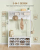 Coat Rack with Shoe Storage, Hall Tree with Bench for Hallway, 14 Open Compartme