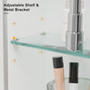 Bathroom Mirror Cabinet with Arched Semi-Recessed Medicine Storage Cabinet Silve