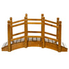 Wooden Garden Bridge Arc Footbridge with Safety Railings for Pond Creek Stream