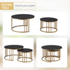 Set of 2 Nesting Coffee Table Round Stacking Side End Table White Black