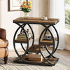4-Shelf End Table, 23.6‘’ Rustic Narrow Side Table with Storage for Living Room