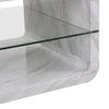 Xono High Gloss Coffee Table With Shelf In Magnesia Marble Effect