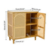 Wooden Buffet Sideboard Rattan Storage Cabinet Display Organiser Cupboard 2 Door