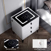 LED Bedside Table with 3 Drawers Wireless Charging Side Cabinet Nightstand Dmwfj