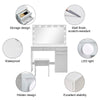 Modern LED Dressing Table with Stool Cabinet Drawer Makeup Desk Vanity Table Set