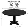 Round Dining Table 4 Seater, 119cm Farmhouse Rustic Wood Kitchen Dinner Table🔥