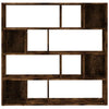 Smoked Oak Engineered Wood Book Cabinet - Multifunctional Room Divider and W9C8