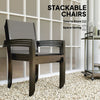 5 Piece Garden Furniture Set, Outdoor Dining Set w/ 4 Stackable Chairs Dark Grey