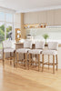 2x Bar Stools Upholstered High Chairs Kitchen Island Stools Breakfast Wood Legs