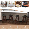Set of 2 Bar Stools PVC Leather Counter Height Chair 360° Swivel Padded Seat