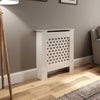 White Radiator Cover Grill Shelf Cabinet MDF Wood Modern Traditional Diamond