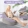 Boneless Floor Single Sofa Chair w/Soft Stripe Corduroy Cover-Grey