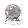Egg Chair with Soft Cushion Steel Garden Basket Chair for Outdoor, Light Grey