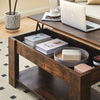 Brown Coffee Table with Lift Top Storage Shelf Wood Modern Living room