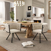2PC Swivel Velvet Dining Chairs Rotatable Metal Legs Kitchen Chairs Modern Beige