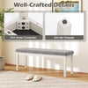 117 cm Indoor Long Ottoman Bench w/ Rubber Wood Legs-Dark Grey