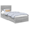 Bed Frame with Drawer Grey Sonoma 90 x 190 cm Engineered Wood
