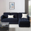 Dusk Sloane Midnight Dark Navy Velvet Right Hand Storage Chaise Sofa RRP £1674