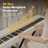 ♬Mustar 88 Key Semi Weighted Digital Piano Portable Keyboard Stool Chair