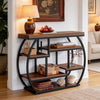 39.4" Industrial Console Table Narrow Entryway Sofa Table with Storage Shelves