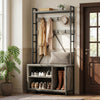 Hall Tree with Bench Coat Rack Shoe Bench Coat Tree with Storage Cubbies