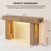 Farmhouse Console Table w/ Sensor Light&Charging Station Narrow Entryway Sofa