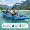 12.5FT Inflatable Tandem Kayak 2 Person 450LBS PVC Fishing Touring w/ Pump Kit