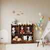 Kids Wooden Toy Storage Cabinet, Multi Shelf Bookshelf Organiser with Cubbies